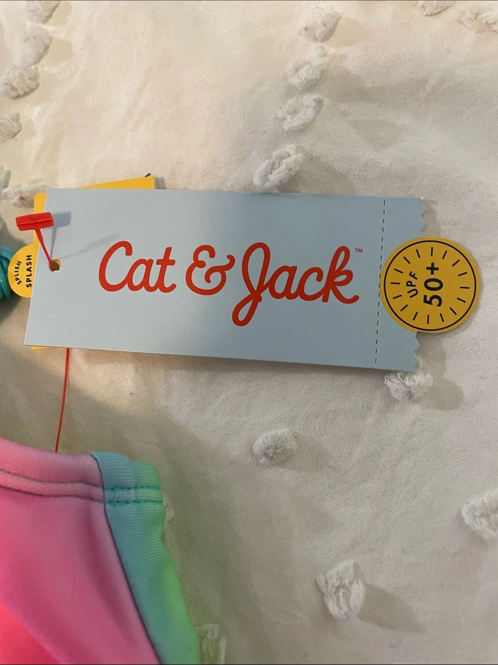 Cat & Jack Rainbow Gradient One-Piece Swimsuit - Pink, Yellow, Blue, Green nwt